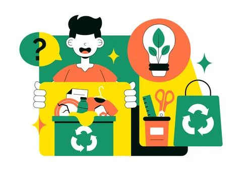 Eco Friendly Recycled Material Design Vector Illustration Featuring Circula.. Illustrazione stock