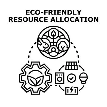 Eco friendly resource allocation balancing sustainability and consumption Stock Illustration