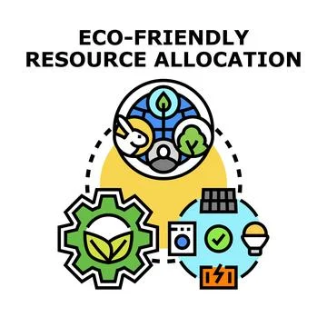 Eco friendly resource allocation balancing sustainability and consumption Illustrazione stock