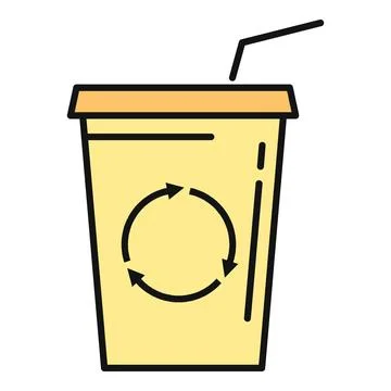 Eco friendly reusable cup with recycling symbol, sustaining environment Stock Illustration