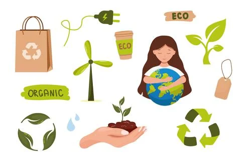 Eco-friendly set Stock Illustration