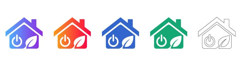 Eco Friendly Smart Home Vector Icons Ilustración de archivo