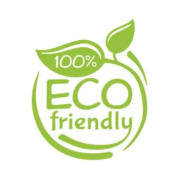 Eco-friendly stamp in green rounded decoration Stock Illustration