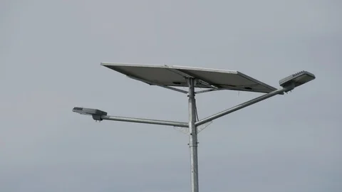 Eco friendly street light working from clean solar panel energy Stock Footage 122349304