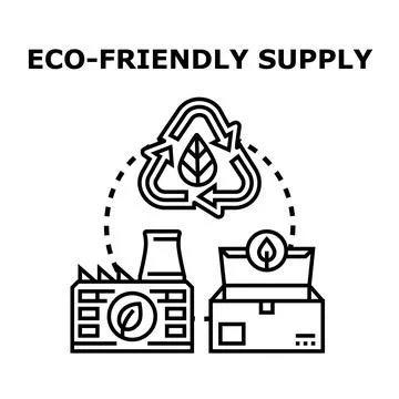 Eco friendly supply chain and sustainable production process Stock Illustration