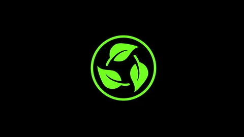 Eco friendly symbol on analog screen modern glitch Stock Footage 301519072