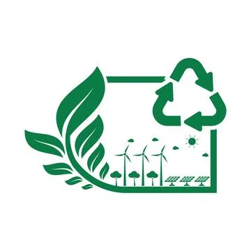 Eco-Friendly Symbol Featuring Nature Energy Features and Recycling Design Stock Illustration