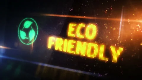 Eco friendly symbol light flashing on digital display Stock Footage 301520851