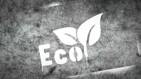 Eco friendly symbol spray painted on the concrete wall Stock Footage 150255495