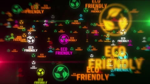 Eco friendly symbol tunnel effect fly between Stock Footage 301520571