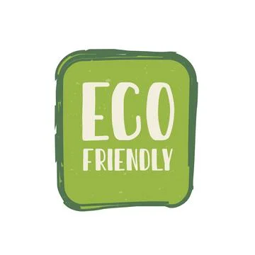 Eco Friendly Symbol Vector Images. Rectangular green sticker for your product. Stock Illustration