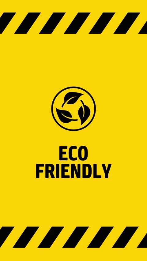 Eco friendly symbol on yellow background screen vertical Stock Footage 301694501