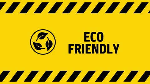 Eco friendly symbol on yellow background screen Stock Footage 301694516