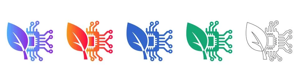Eco Friendly Technology Icon Set Stock Illustration
