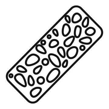 Eco friendly tempeh fermented soy product with nuts outline icon showing he.. Illustrazione stock