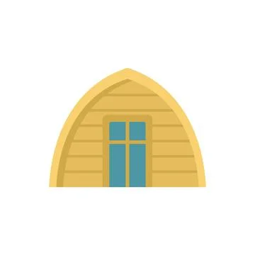 Eco friendly tiny house featuring arched roof and wooden walls Illustrazione stock