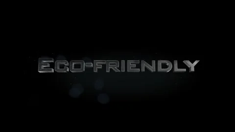 Eco-friendly title metal text on black alpha channel background Stock Footage 296267907