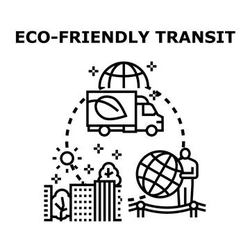 Eco friendly transit van delivering sustainable freight services Stock Illustration