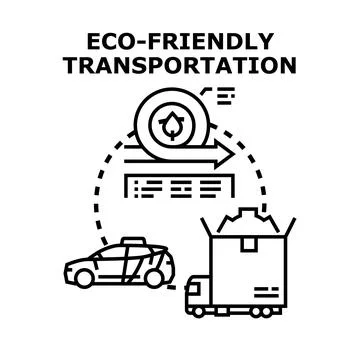 Eco friendly transportation logistics delivering clean energy goods Stock Illustration