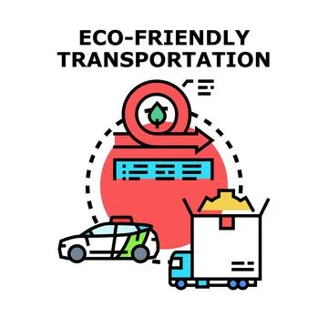 Eco friendly transportation logistics delivering clean energy goods Stock Illustration