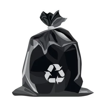 Eco friendly trash bag in flat style, vector Stock Illustration