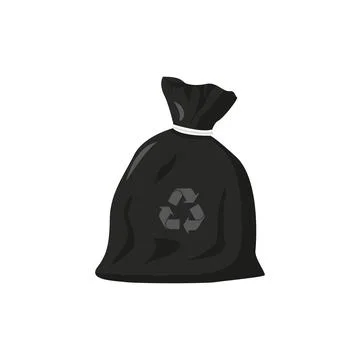 Eco friendly trash bag in flat style Stock Illustration