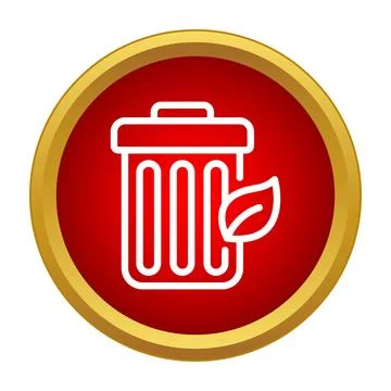 Eco friendly trash can icon for recycling waste Ilustración de archivo