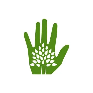 Eco-Friendly Tree Hand Stock Illustration