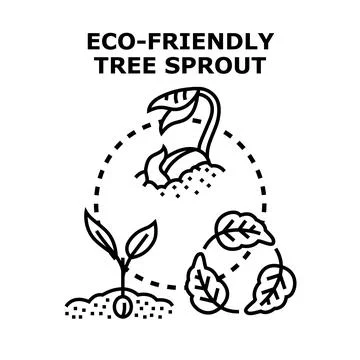 Eco friendly tree sprout growing and nature recycling Stock Illustration