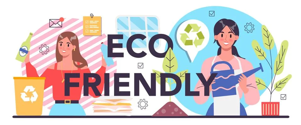 Eco friendly typographic header. Idea of environmental protection Stock Illustration