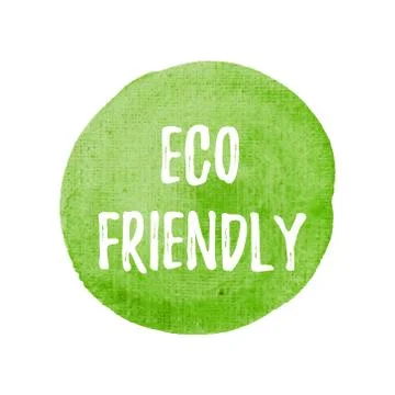 Eco Friendly vector on hand drawn green watercolor background illustration Stock Illustration