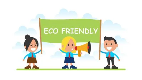 Eco friendly vector illustration concept.	 Stock Illustration
