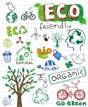 Eco friendly vector set Stock Illustration