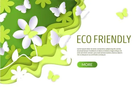 Eco friendly vector website landing page design template Stock Illustration
