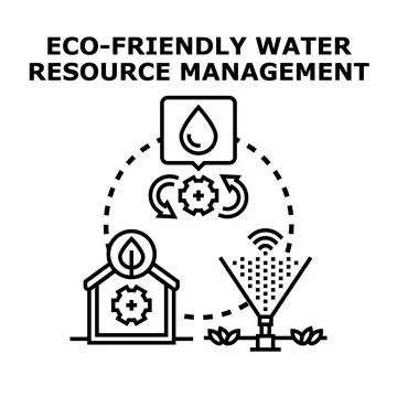 Eco friendly water resource management concept illustrating sustainability Stock Illustration