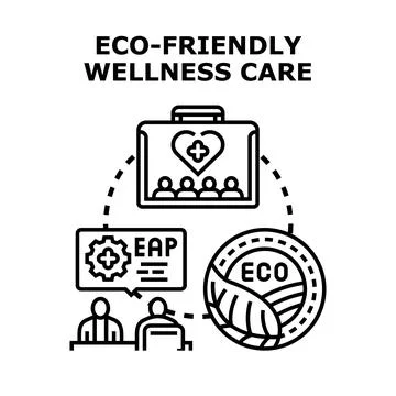 Eco friendly wellness care program for employees concept Stock Illustration