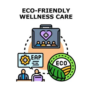 Eco friendly wellness care program for employees concept Stock Illustration