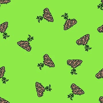 Eco friendly wood pellets vector seamless pattern Illustrazione stock