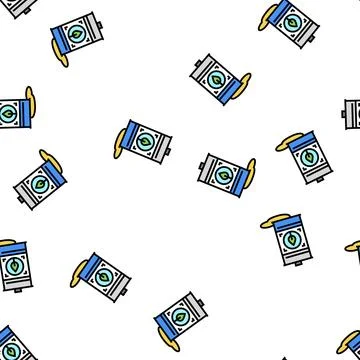 Eco fuel barrel vector seamless pattern Stock Illustration