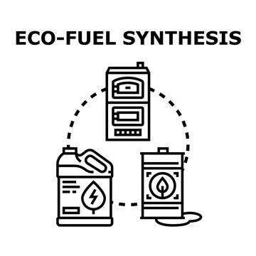 Eco fuel synthesis creating alternative energy sources Stock Illustration
