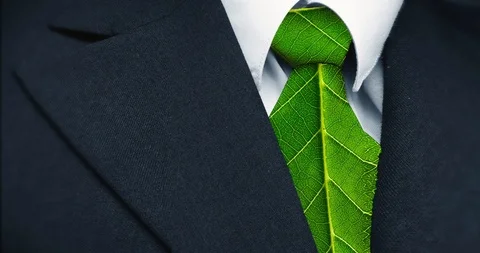 Eco future concept. Green-powered business suit Video stock 93192562