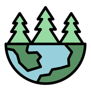 Eco global forest icon vector flat イラスト素材