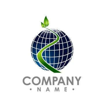 Eco globe 3d design, creative 3d vector sign isolated on white. Leaf and eart Ilustración de archivo