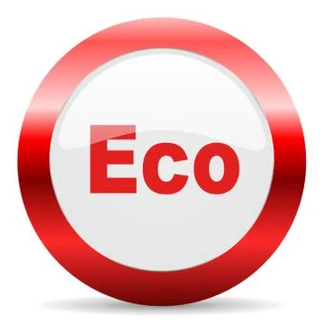 Eco glossy web icon Stock Illustration