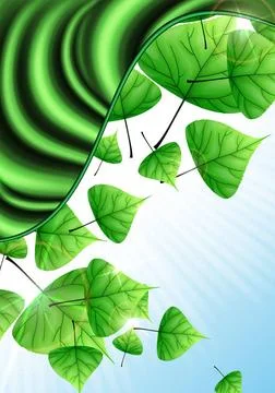 Eco Green Background With Leaves. Eco Green Background With Leaves. Vector... Stock Photos
