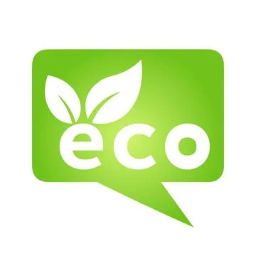 Eco green cloud speech bubble icon Bio nature green eco symbol for web and .. Illustrazione stock