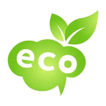 Eco green cloud speech bubble icon Bio nature green eco symbol for web and .. Stock Illustration