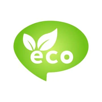 Eco green cloud speech bubble icon Bio nature green eco symbol for web and .. 스톡 일러스트