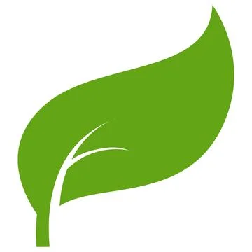 Eco green color leaf vector logo flat icon set. Isolated leaf shapes on white Stock Illustration