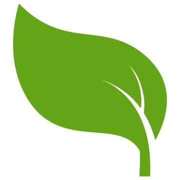 Eco green color leaf vector logo flat icon set. Isolated leaf shapes on white Stock Illustration